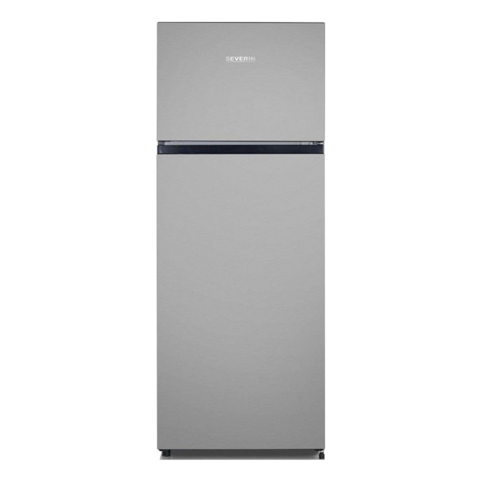 Frigider Severin, H 143.4 cm, capacitate 205 l, consum redus, 3 rafturi din sticla securizata, compartiment pentru fructe/legume, 3 rafturi pe usa, control temperatura, usi reversibile, tava pentru gheata, compartiment pentru congelare 41 l, gri
