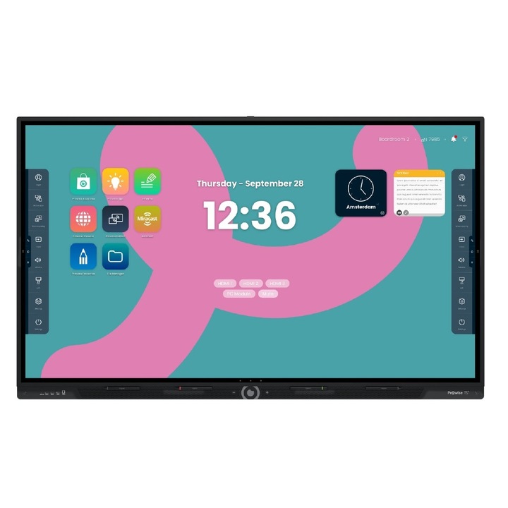 Интерактивен дисплей Prowise Ten G3 86 инча, 4K, Android 13, 8 GB RAM, 64 GB място за съхранение, 40 сензорни точки, Wi-Fi 6