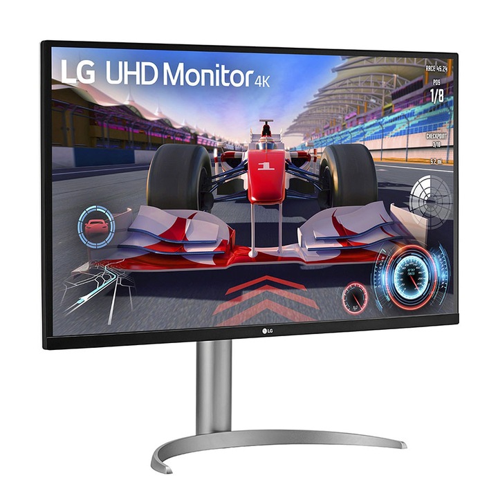 LG 32UQ750P-W LED Monitor VA; 16:9; 4K 3840x2160; 4ms; 400cd; 144Hz; HDMIx2; DP; USB-C; FreeSync, Hangszóró, Pivot