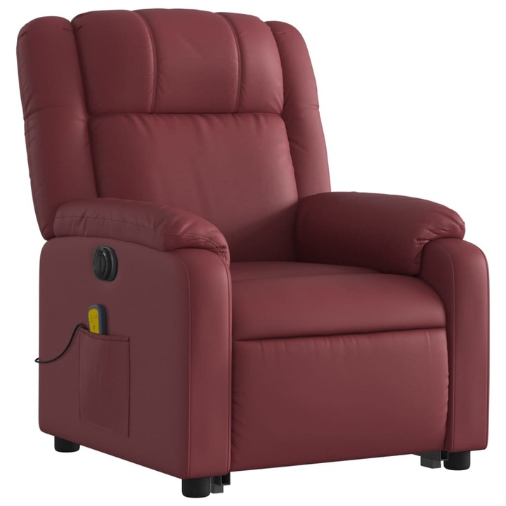 Масажен стол с повдигаща функция, Zakito Europe, Метал/Екологична кожа, 77x95x99см, бордо