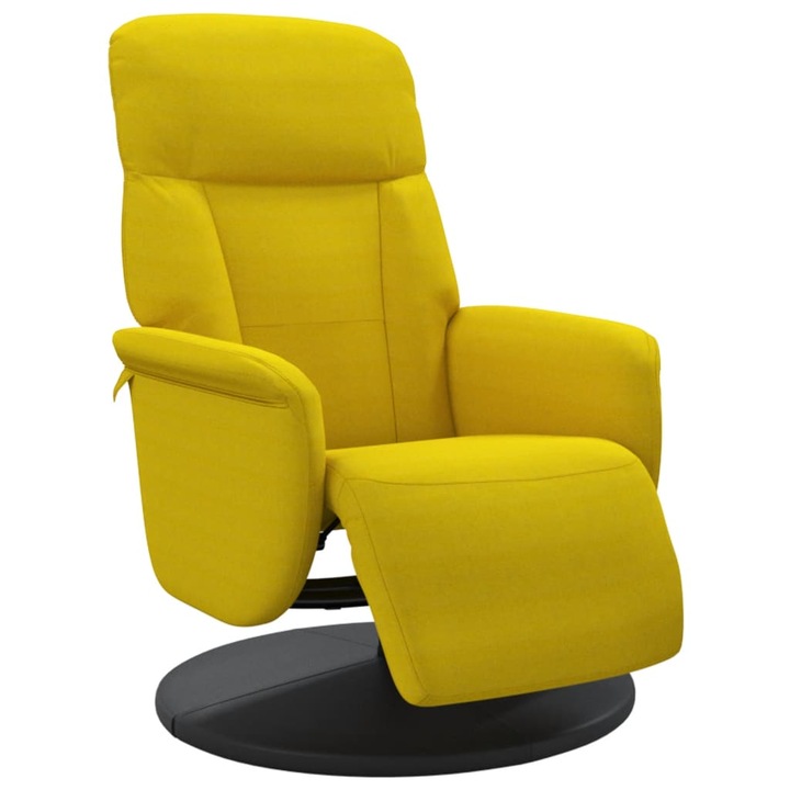 VidaXL sárga bársony dönthető fotel lábtartóval 71 x 91 x 105.5 cm (356687)