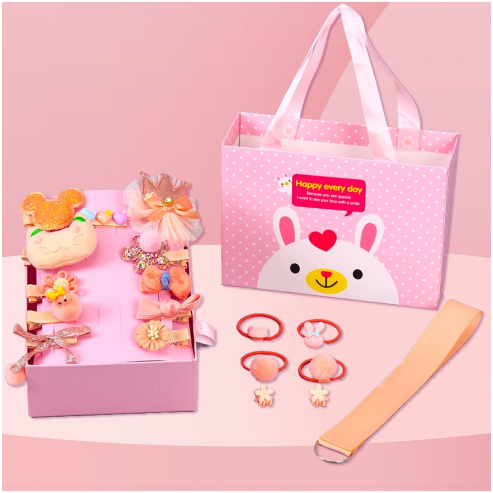 Set 19 accesorii pentru par Pink Box - eMAG.ro