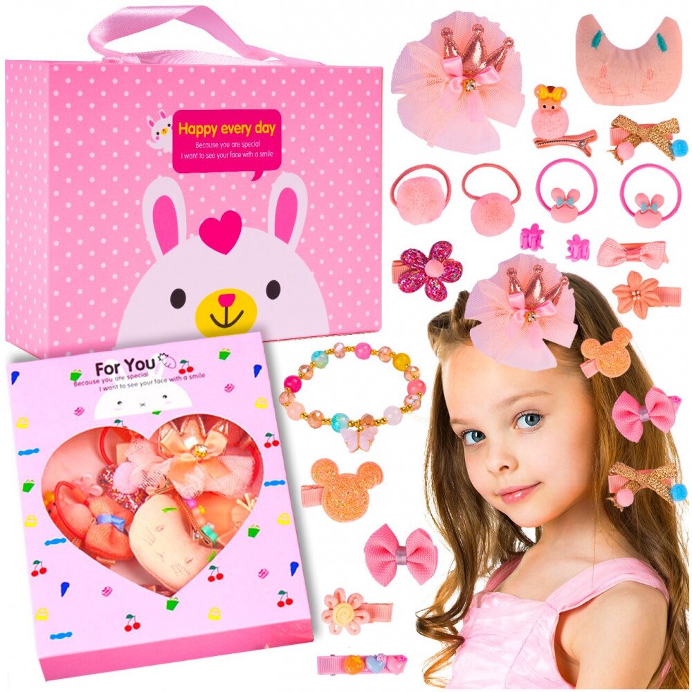 épine barrette & Pin set box (pink) Set 19 accesorii pentru par Pink Box - eMAG.ro