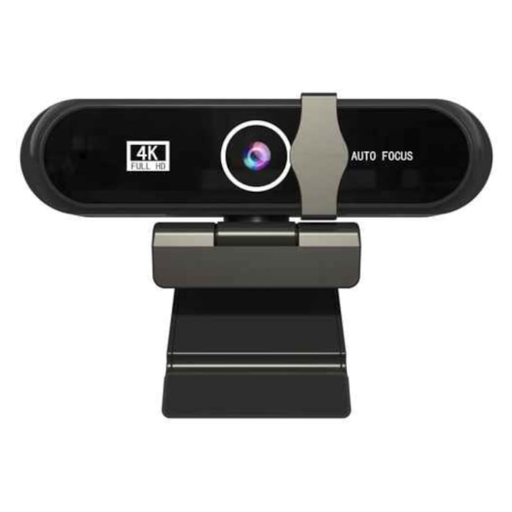 Camera Web 4K Full HD, 8MP 3840 X 2160, Plug and Play, Autofocus, Functie de Corectie a Luminii