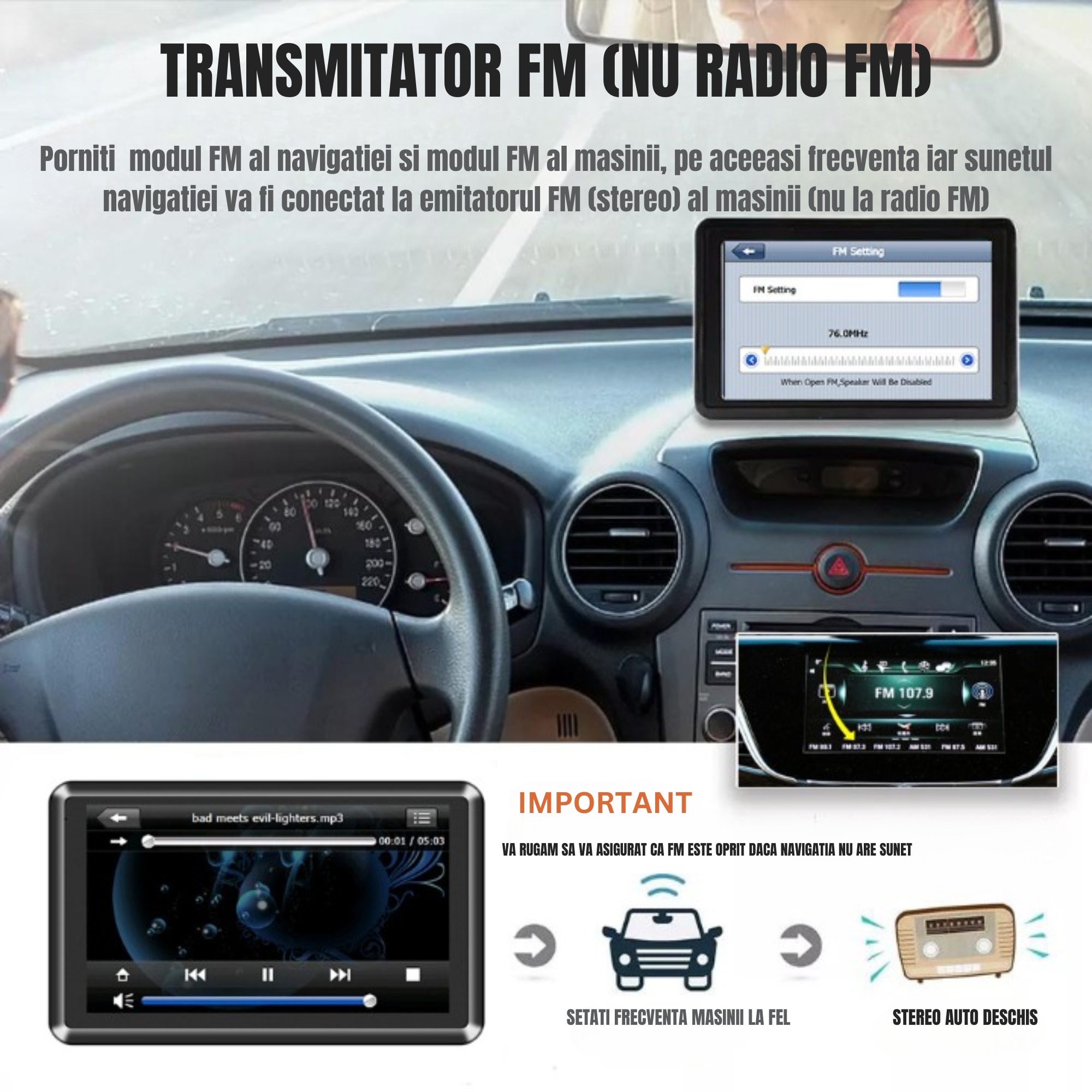 Sistem de Navigatie GPS 7 inch, Model X20-1, 8GB, 256MB RAM, 1200mAh