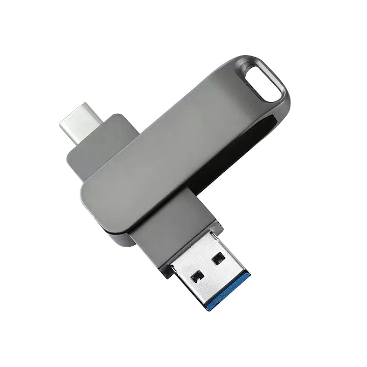 USB памет JESWO, USB/USB-C, 128GB, Сребрист