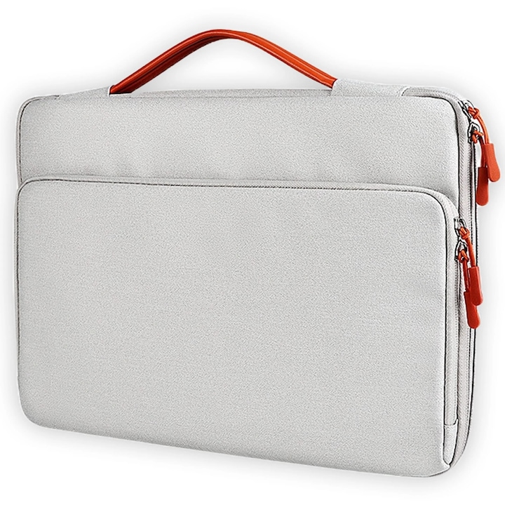 Geanta laptop portabila, 13'', 14'', 15'', 16'' inch, pentru notebook, ultrabook, impermeabila, compatibila Macbook Pro, Air, Alb