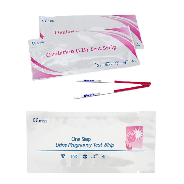 Kit de test de ovulatie 25 buc + kit de test de sarcina 5 buc