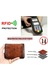 Мъжки портфейл, Xinxu, защита на RFID картата, кожа, с щипка за пари, кафяв