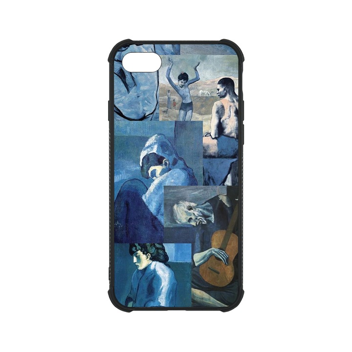 BestCase MaxSafe Glassy telefontok, Apple iPhone SE 3 / SE 2 / 8 / 7, Cold Colors Picasso Style, HD színek, Anti Shock megerõsített sarkok, Kamera Védelem, G 1277