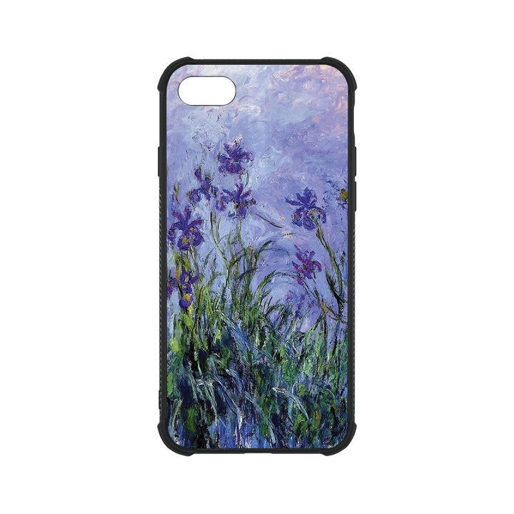 BestCase MaxSafe Glassy telefontok, Apple iPhone SE 3 / SE 2 / 8 / 7, Lila Flowers art, HD színek, Anti Shock megerõsített sarkok, Kamera Védelem, G 1278