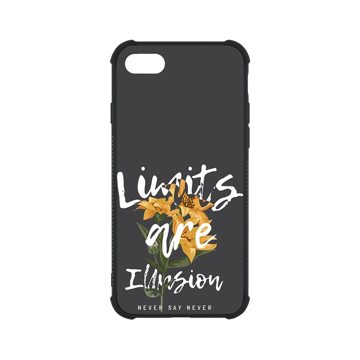 BestCase MaxSafe Glassy telefontok, Apple iPhone SE 3 / SE 2 / 8 / 7, Limits are illusion, HD színek, Anti Shock megerõsített sarkok, Kamera Védelem, G 1300