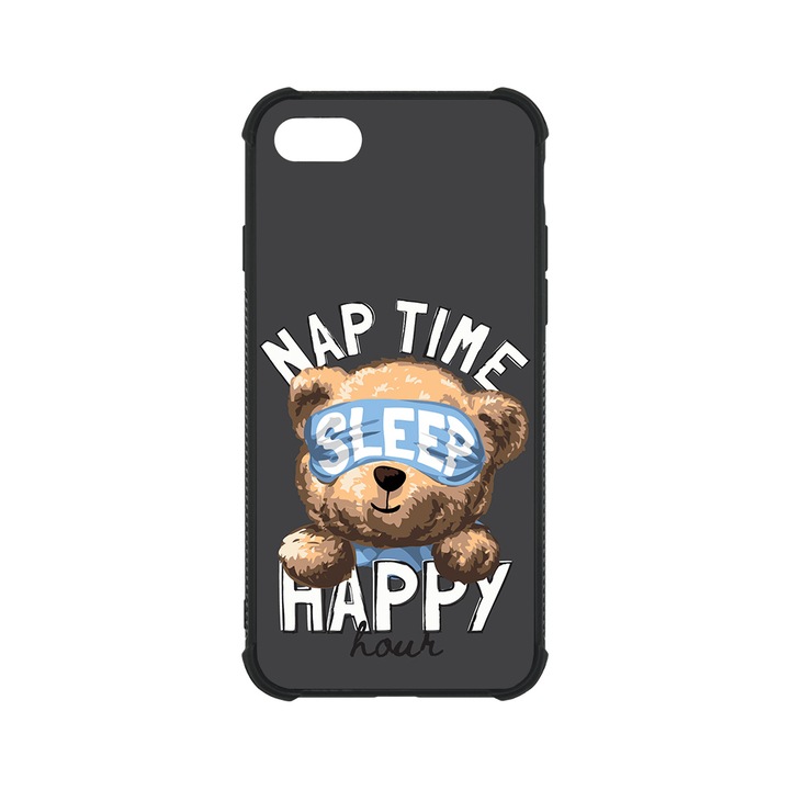 BestCase MaxSafe Glassy telefontok, Apple iPhone SE 3 / SE 2 / 8 / 7, Nap Time Teddy Bear, HD színek, Anti Shock megerõsített sarkok, Kamera Védelem, G 1338