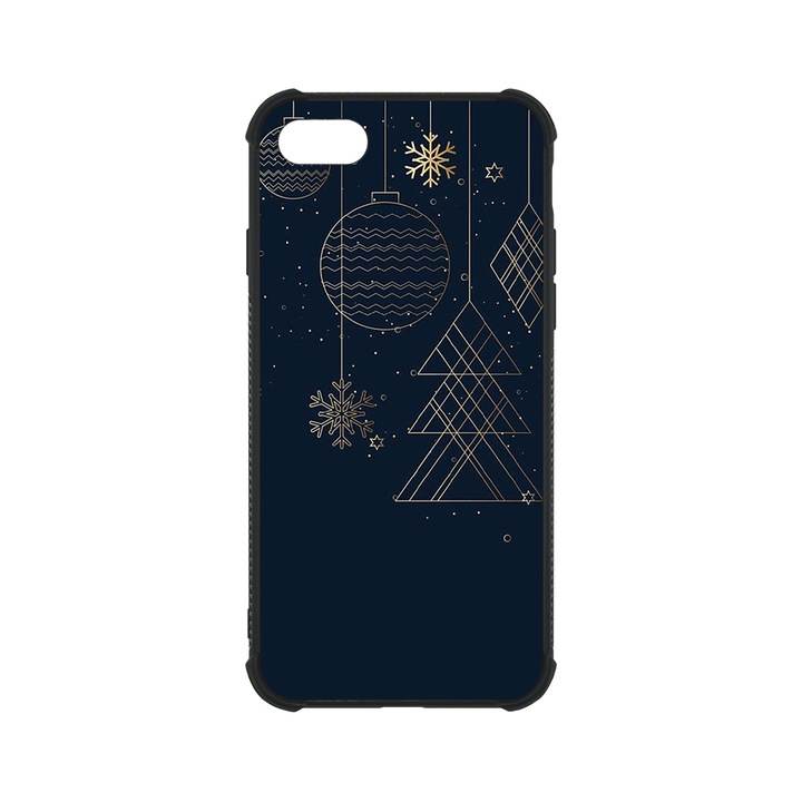 BestCase MaxSafe Glassy telefontok, Apple iPhone SE 3 / SE 2 / 8 / 7, Xmas globes, HD színek, Anti Shock megerõsített sarkok, Kamera Védelem, G 1351