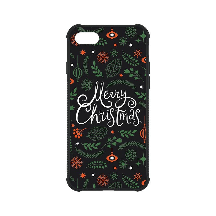 BestCase MaxSafe Glassy telefontok, Apple iPhone SE 3 / SE 2 / 8 / 7, Merry Christmas, HD színek, Anti Shock megerõsített sarkok, Kamera Védelem, G 1361