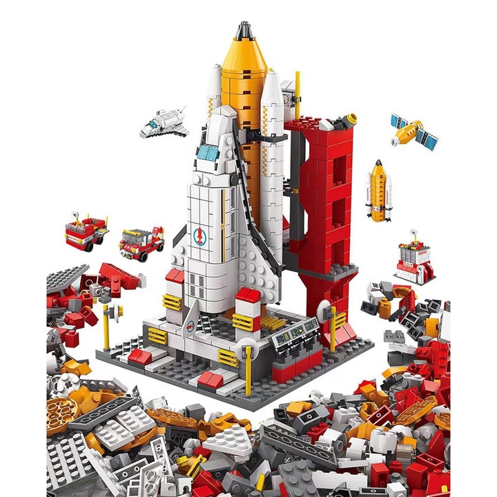 Set de constructii pentru adulti, WALALLA, ABS, 1000 de bucati, Multicolor