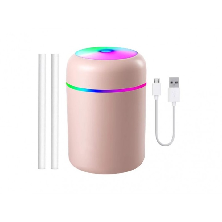 Zola® asztali/szoba-párásító, USB-kábel, rózsaszín
