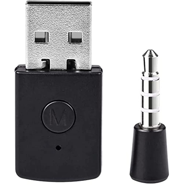 Játékkonzol adapter, JENUOS®, adó, Dongle USB vevő, BT4.0, univerzális kompatibilis, Xbox, PS5, PS4, PC, fekete