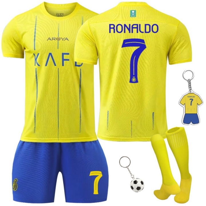 Детски спортен екип, Riyadh Victory Ronaldo, Party Chili®, сезон 2023/2024, Ден на детето, Полиестер, Жълт, Жълт