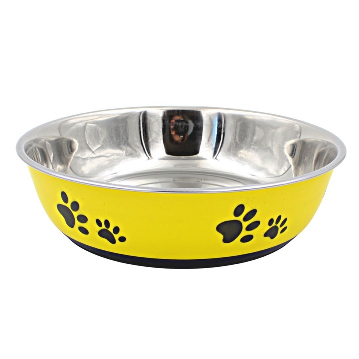 Bol gablen din inox pentru apa/hrana 22cm