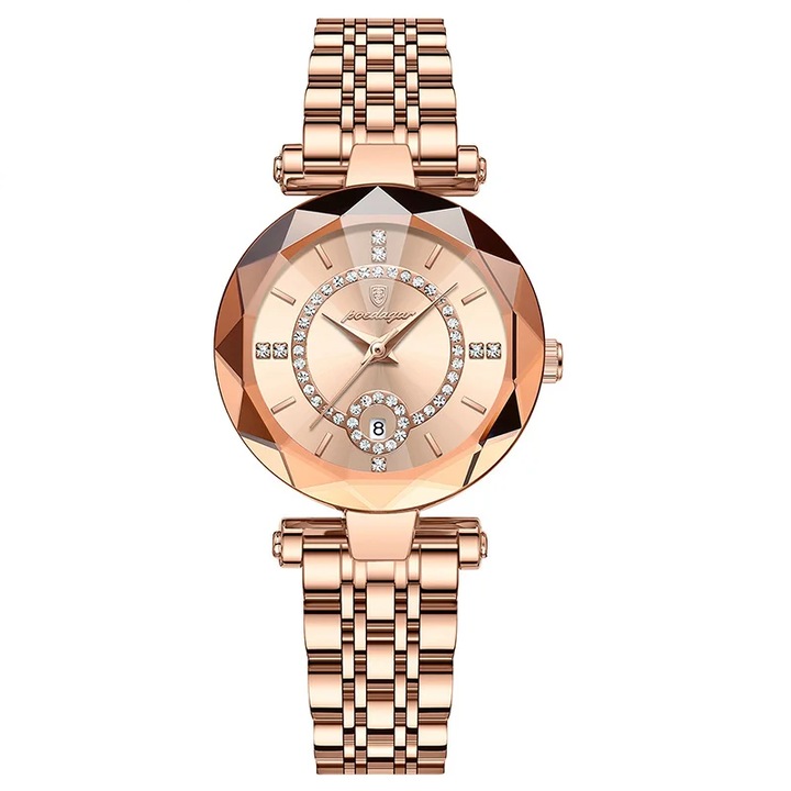 Ceas dama Delis, Poedagar CS1494, otel inoxidabil, rose gold, cadran rose gold