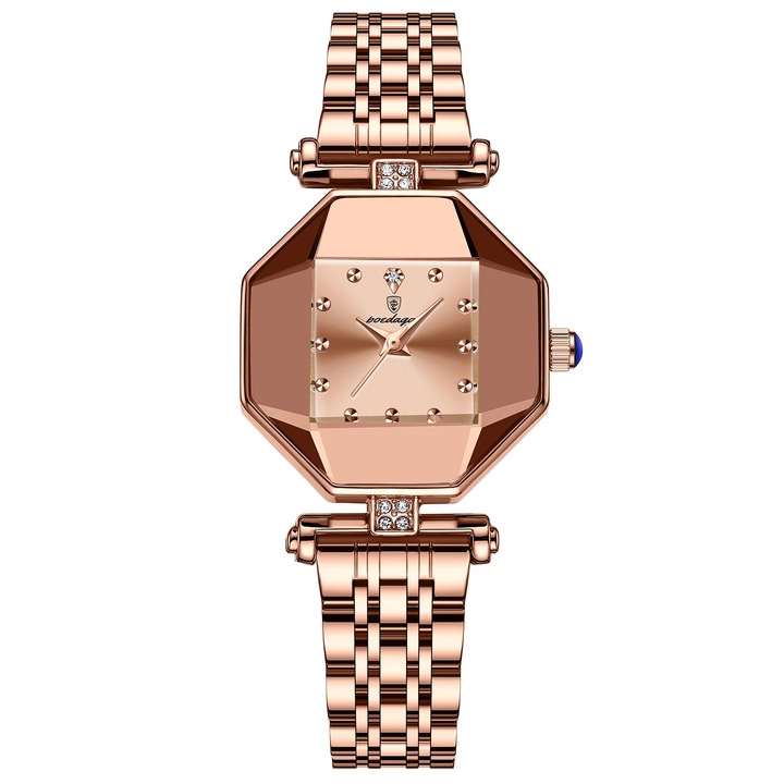 Ceas dama Delis, Poedagar CS1503, otel inoxidabil, rose gold, cadran rose gold