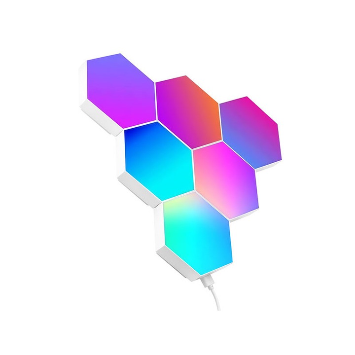Комплект от 6 лампи RGB Tracer Ambience Smart Hex, 9W, многоцветни