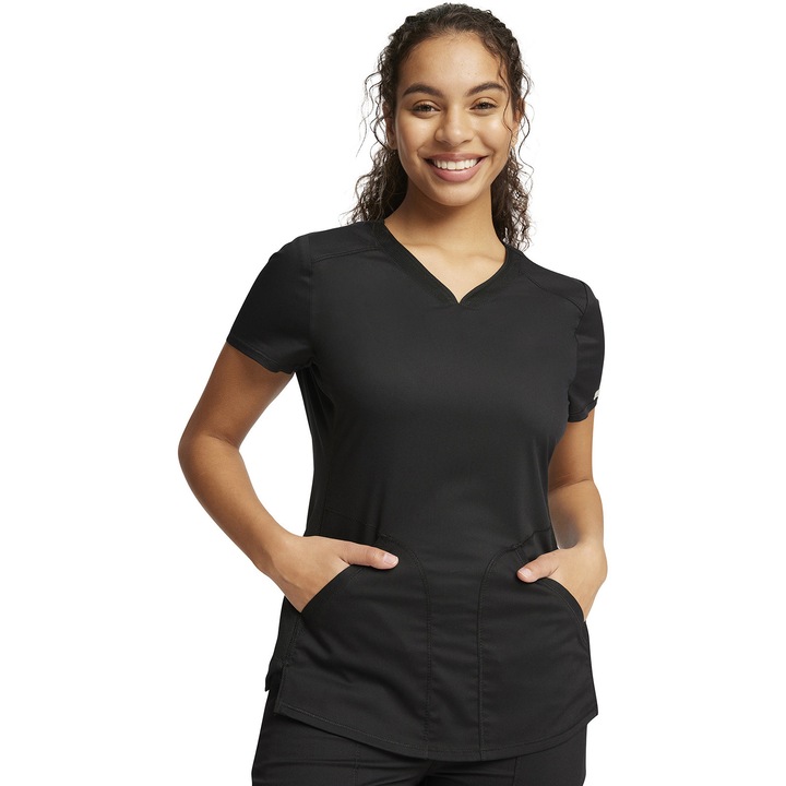 Halat medical Revolution V-Neck Black, Marimea M