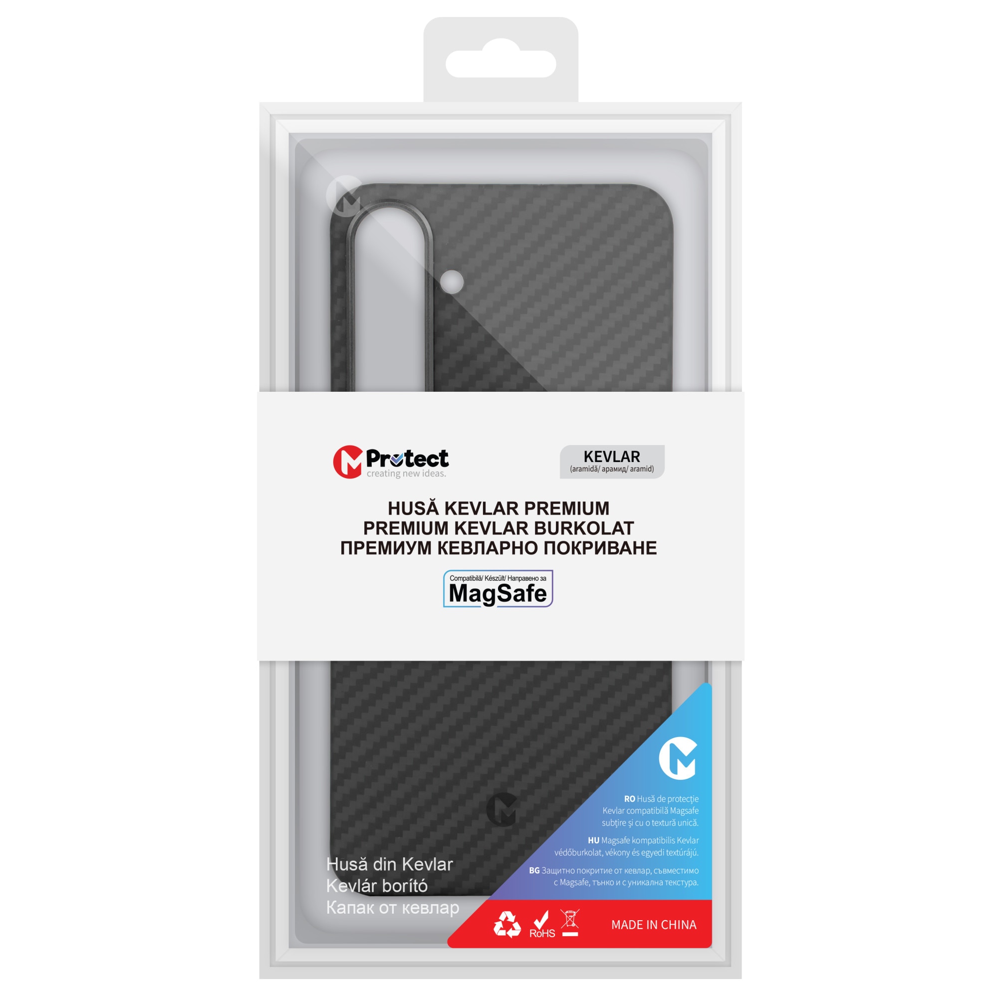 Husa de protectie Kevlar MProtect® Premium din fibra de aramida pentru Samsung Galaxy S24+, Incarcare wireless, MagSafe, Antisoc, Protectie camera, Inel aluminiu, Ultra Safe, Carbon