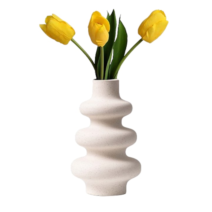 Декоративна ваза, XIUWOO, керамика, бяла