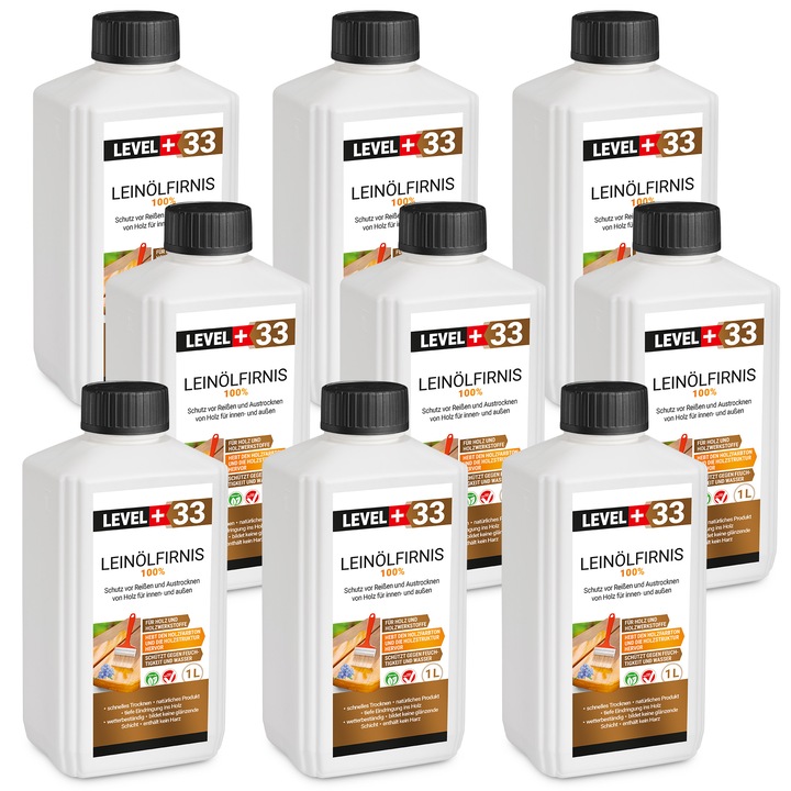 Lac natural de protectie pentru lemn cu ulei de in fara rasina epoxidica RM33 - 9x1L