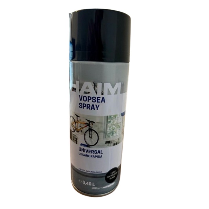 Tűzhelyfesték, hőálló spray, Haim, 400 ml, Fekete 1200