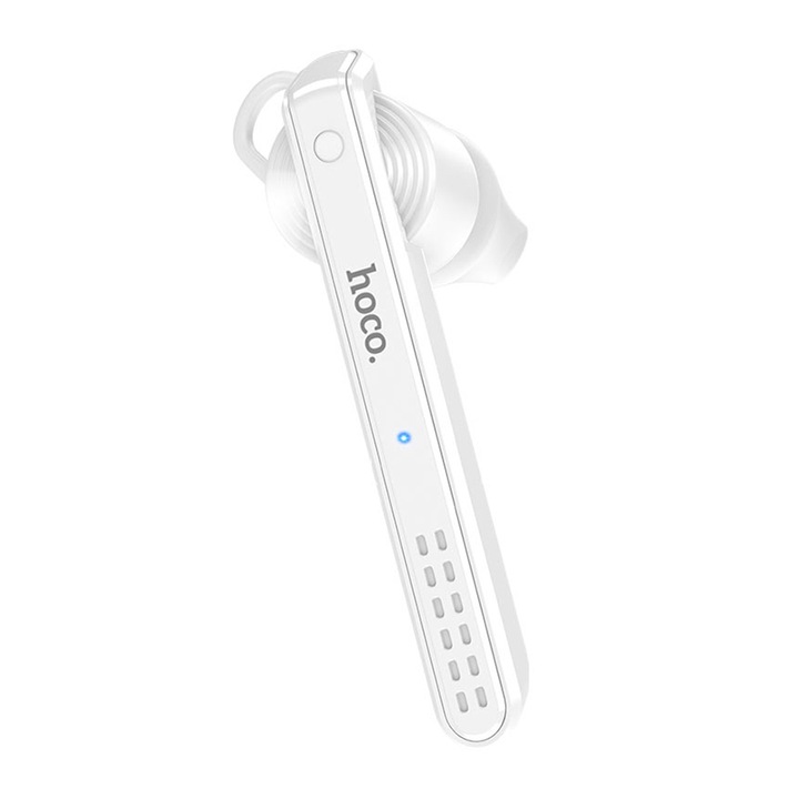 Bluetooth слушалка, V5.1, с микрофон, ABS, автономност 6h, време за зареждане 1h, с мултифункционален бутон, 40mAh, Бял