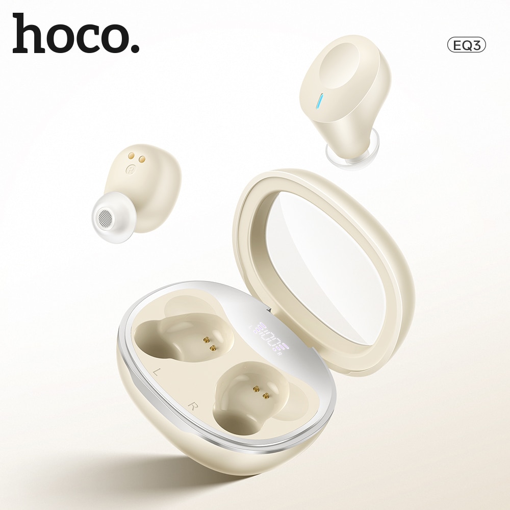 Bluetooth TWS слушалки с прозрачен калъф и цифров дисплей, Hoco (EQ3 ...