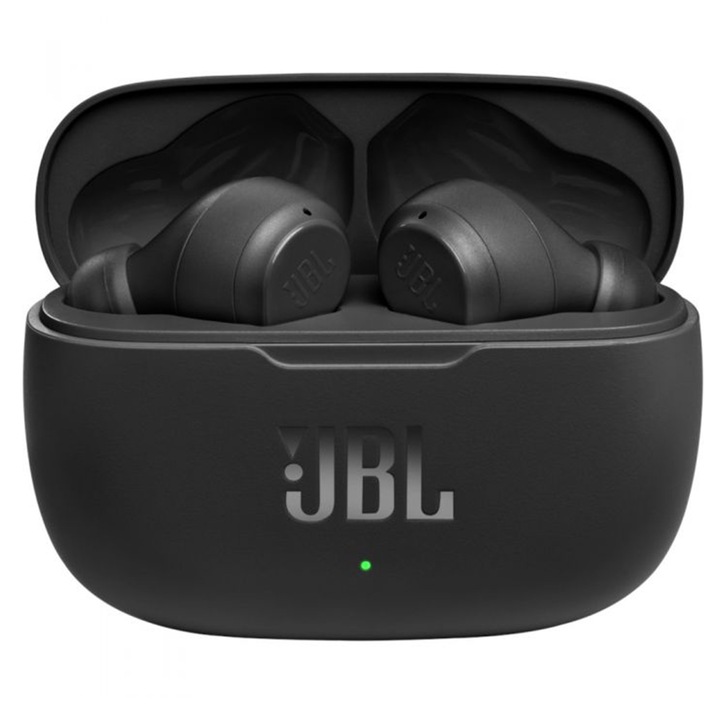 Bluetooth fülbe helyezhető fejhallgató TWS mikrofonnal, JBL (Wave 200), fekete