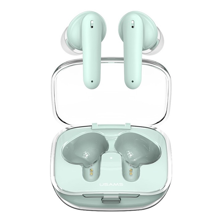 Usams, Wireless Earbuds Transparent US-BE16 Series (BHUBE05), TWS with Bluetooth 5.3, Green