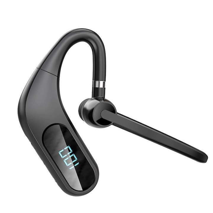 MRG MKJ12 vezeték nélküli Bluetooth headset, Bluetooth 5.0, kihangosító, LCD, fekete