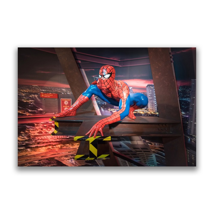 Картина на платно, LuxCanva® C1077, Удивителен Спайдърмен, 80 X 120 CM, 100% памучно платно 400g/m2, Дървена рамка, Спайдърмен, Герой, Фантазия, Детска стая, Стая за игри, Релаксация, Живи цветове