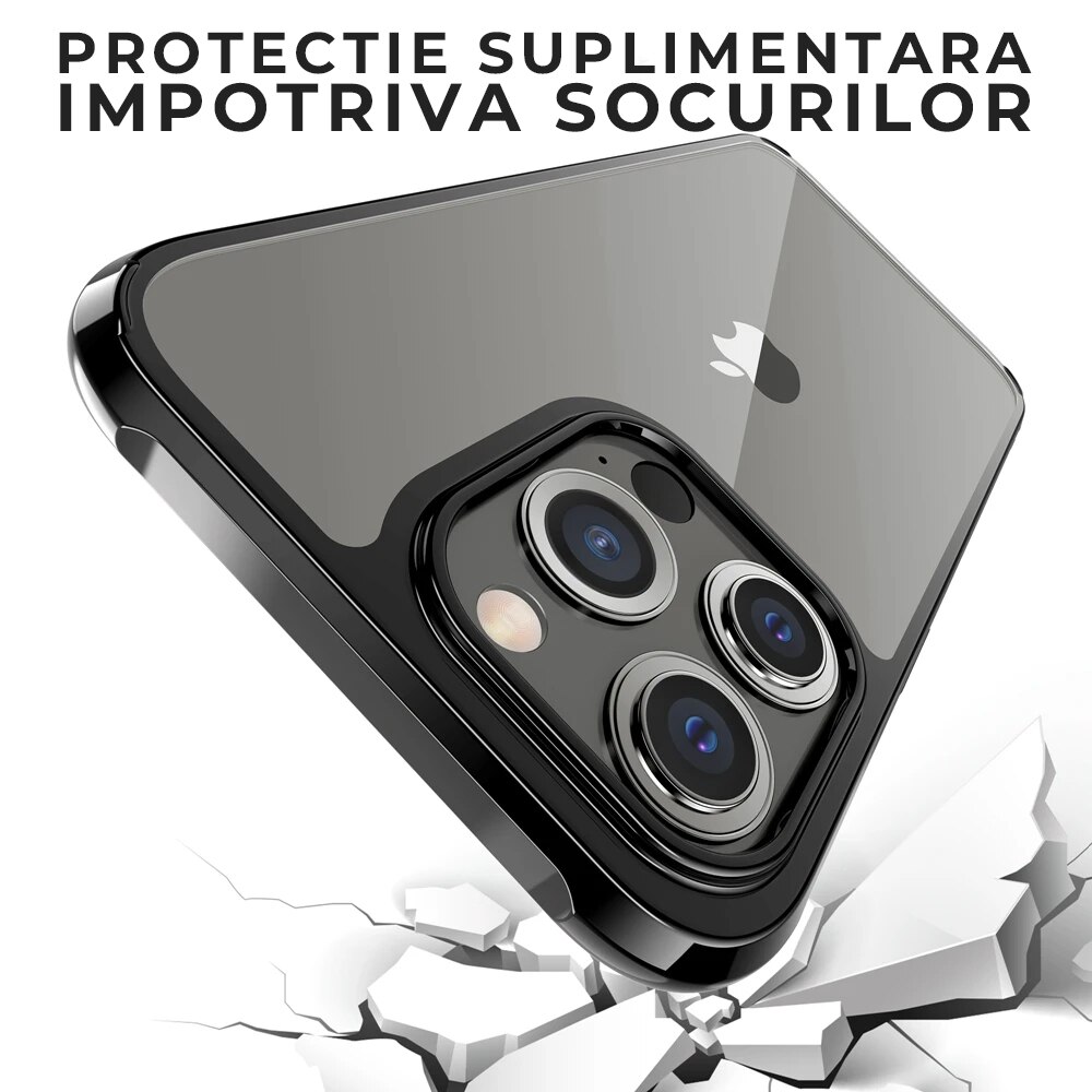 Set Husa Si Folie De Camera Daden Pentru Iphone Pro Max Suport Inel Antisoc Calitate