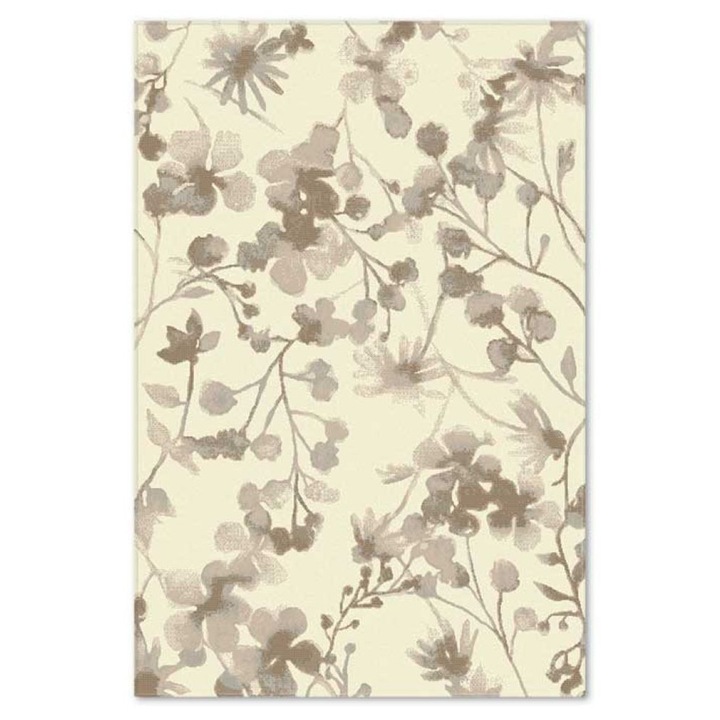 Covor Carpeta sintetic, Colectia Matrix 7909-1-18433, 80 x 150 cm, bej, floral