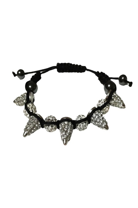 Bratara cu pietre Hematit, Charmuri si Cristale, Argintiu, 150BJ