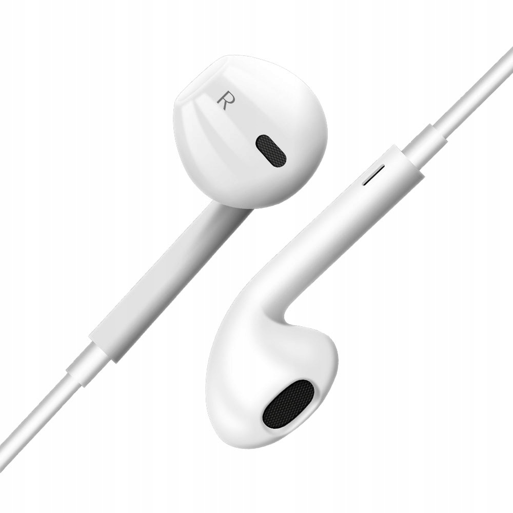 Casti cu fir, cu Microfon+Telecomanda, USB-C, 120cm, Alb