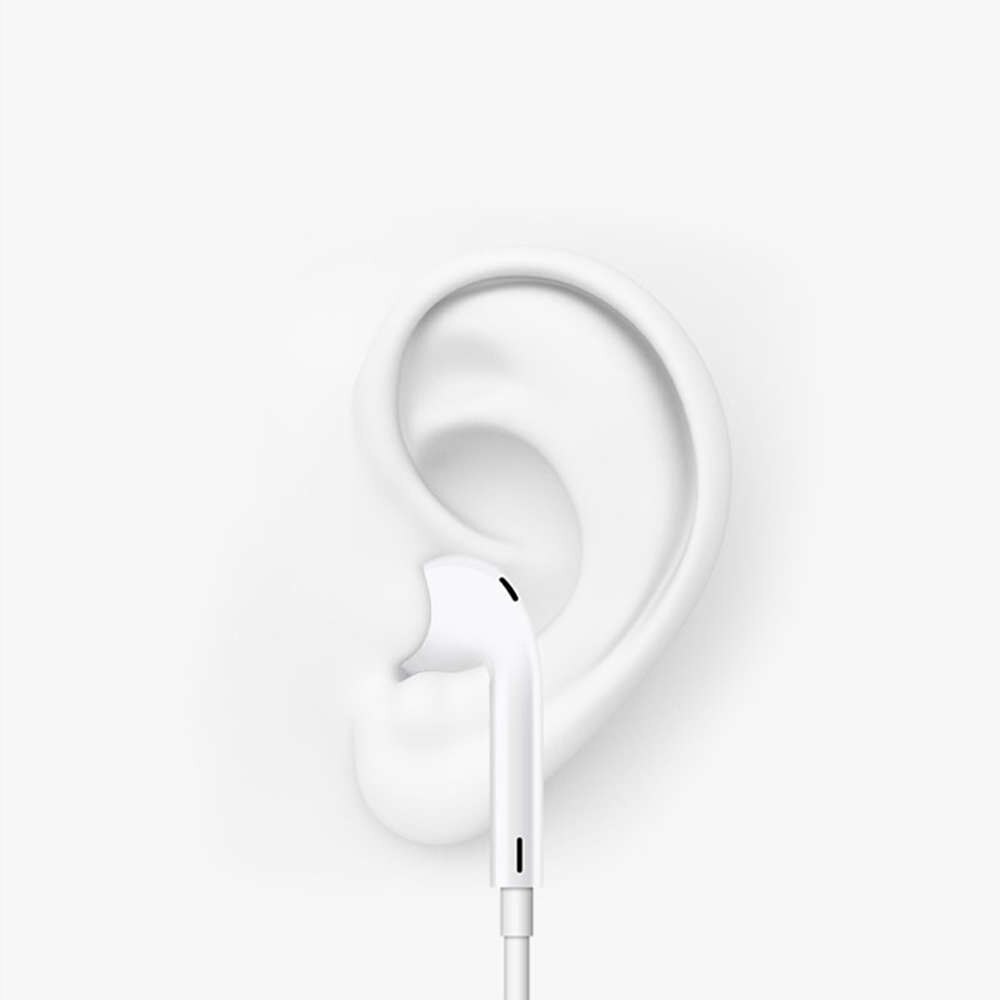Casti cu fir, cu Microfon+Telecomanda, USB-C, 120cm, Alb