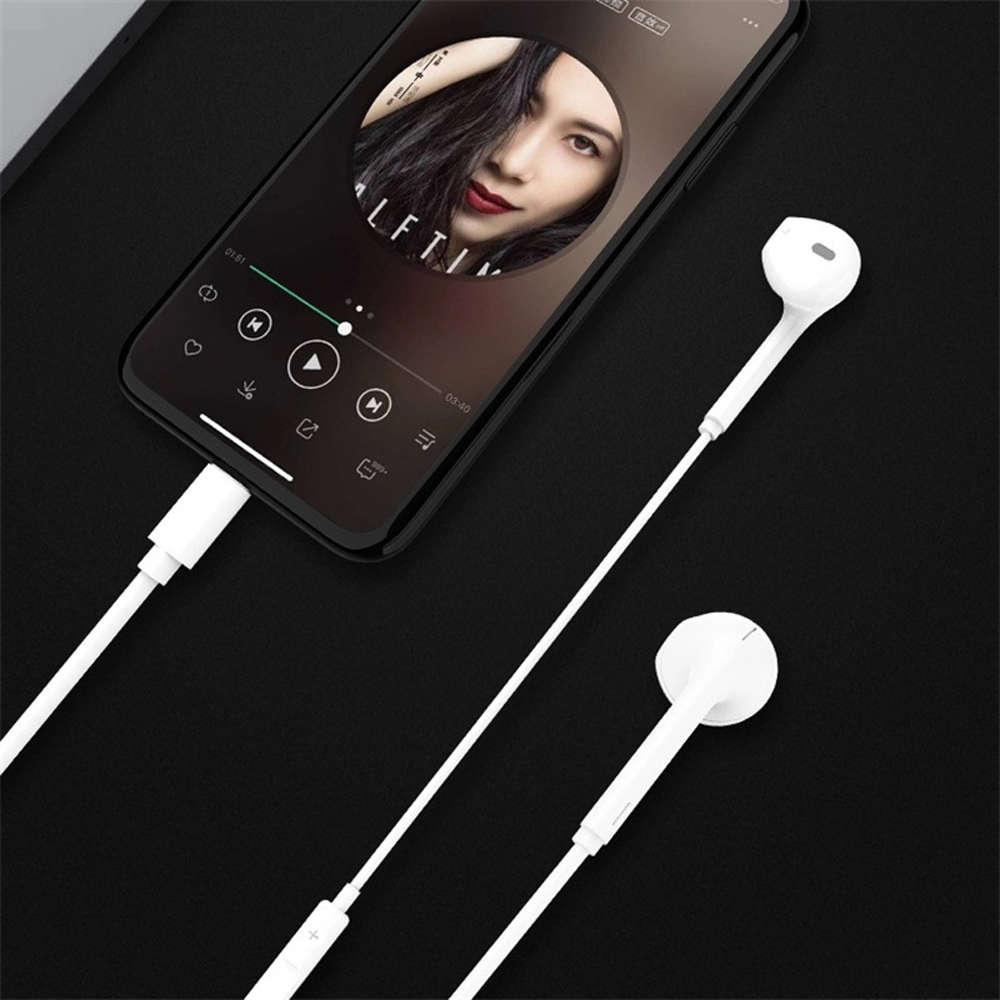 Casti cu fir, cu Microfon+Telecomanda, USB-C, 120cm, Alb