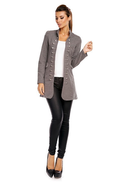 Női alkalmi kabát, WildFashion, pamut, 4724, Szürke, S-M