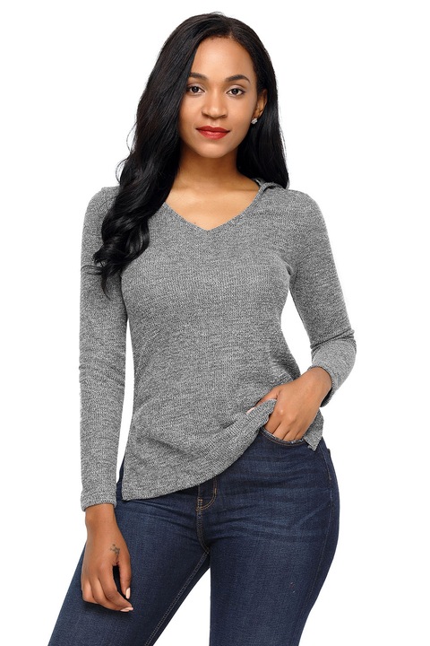 Bluza dama, WildFashion, 148852, Poliester, Gri, XL INTL