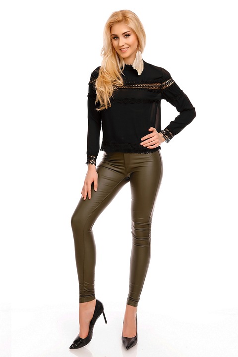 Bluza eleganta dama, WildFashion, 197556, Poliester, Negru, S INTL