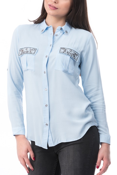 Női ing, WildFashion, 154155, pamut/poliészter, világoskék, ML INTL