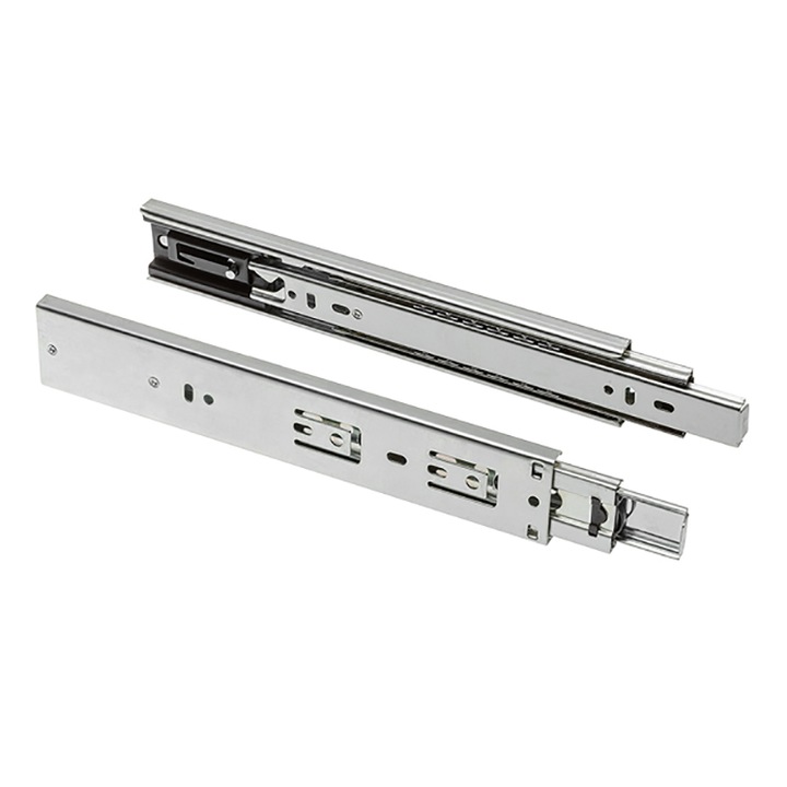 Glisiera cu rulmenti cu bile Prestige H-45 mm, L-550 mm, Extensie totala, Inchidere automata