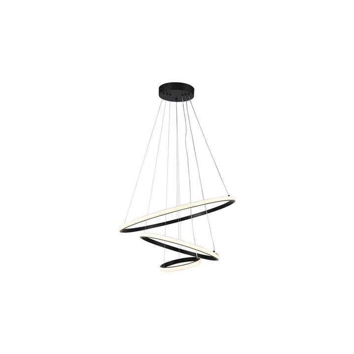 LED csillár 32W, 3000K, fekete